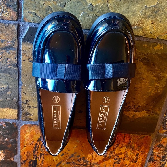 Truffle Shoes - Truffle Patent Ribbon Bow Flats